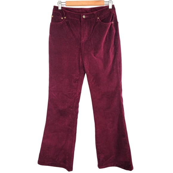 Newport News Red Velvet Cotton Jeans 6 New - Picture 1 of 5